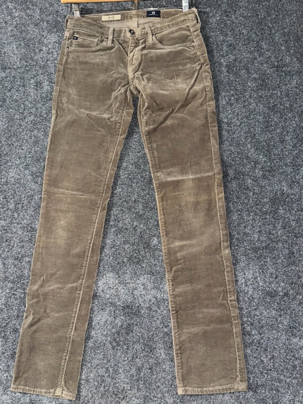 AG Adriano Goldschmied Pants Womens 26 The Stevie Slim Straight Brown Corduroy